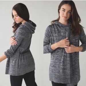 Lululemon Open CardiganPeace Of Mind Heather Grey Size 4 5% Cashmere